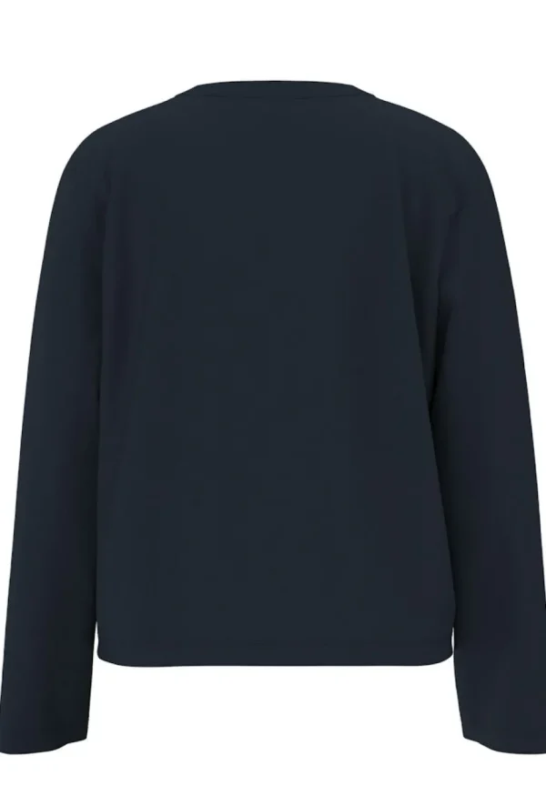 Selected Femme SLFEssential LS Boxy Tee Dark Sapphire- Shirts & Blusen
