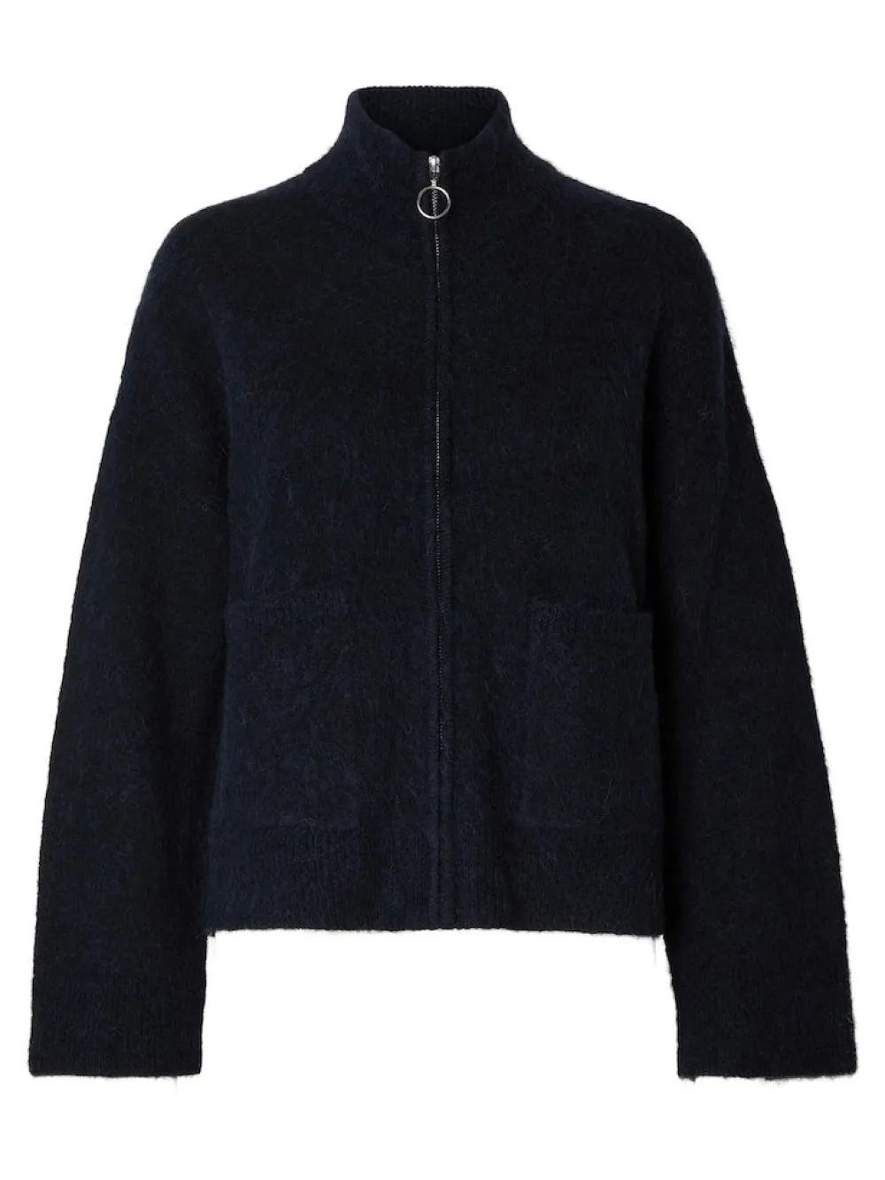 slfsia_ls_knit_zipper_car_0.webp Selected Femme SLFSia LS Knit Zipper Cardigan Dark Sapphire- Strick & Cardigans