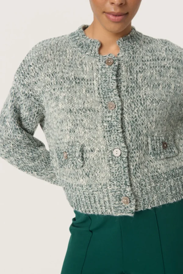 Soaked SLKamelia Cardigan Rain Forest Melange- Strick & Cardigans