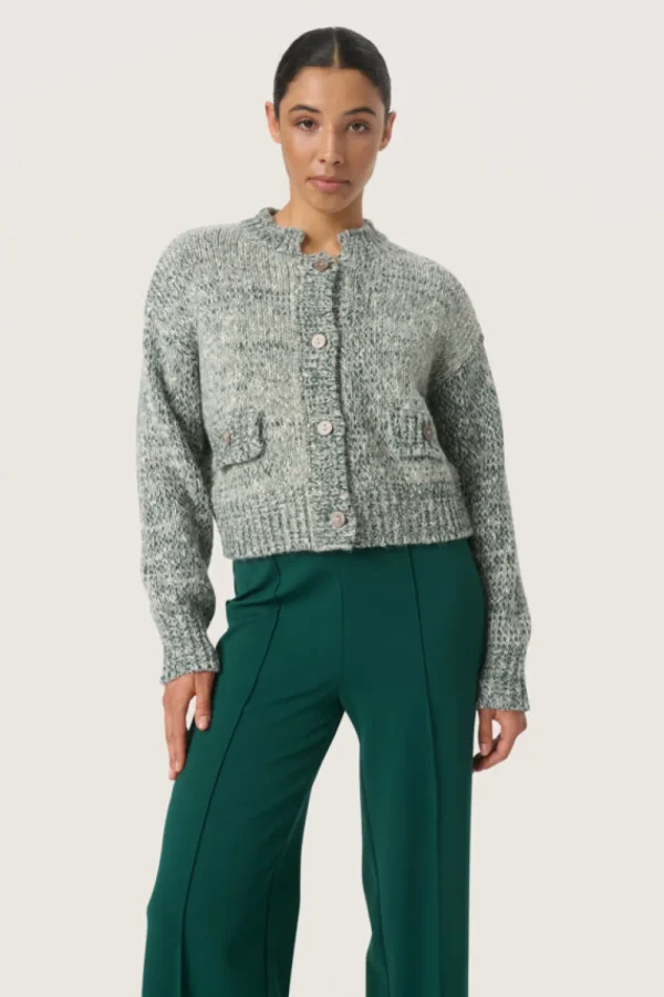 Soaked SLKamelia Cardigan Rain Forest Melange- Strick & Cardigans