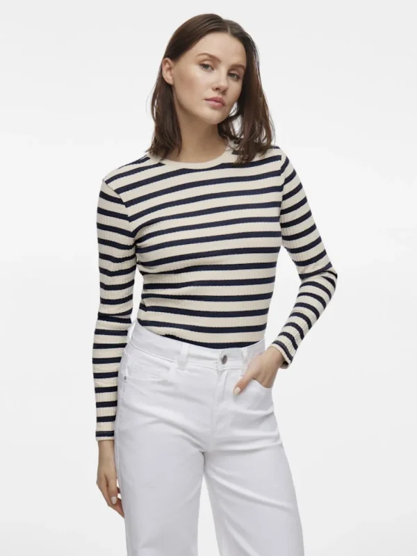 Vila VIAmelie O-Neck L/S Top Navy Blazer- Shirts & Blusen