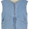 Vila VIAssia SL Short Denim Vest Light Blue- Mäntel & Jacken
