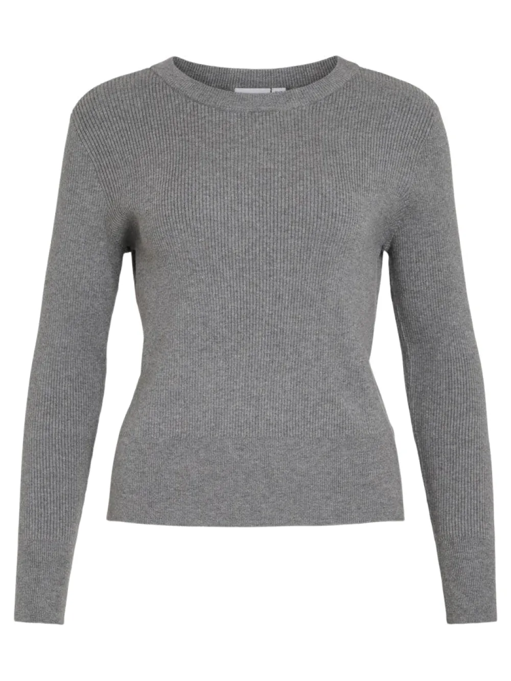 vicomfy_oneck_ls_knit_top_0.webp Vila VIComfy O-Neck L/S Knit Top Medium Grey- Strick & Cardigans