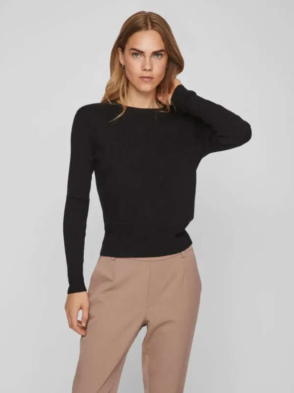 Vila VIComfy O-Neck L/S Knit Top- Strick & Cardigans