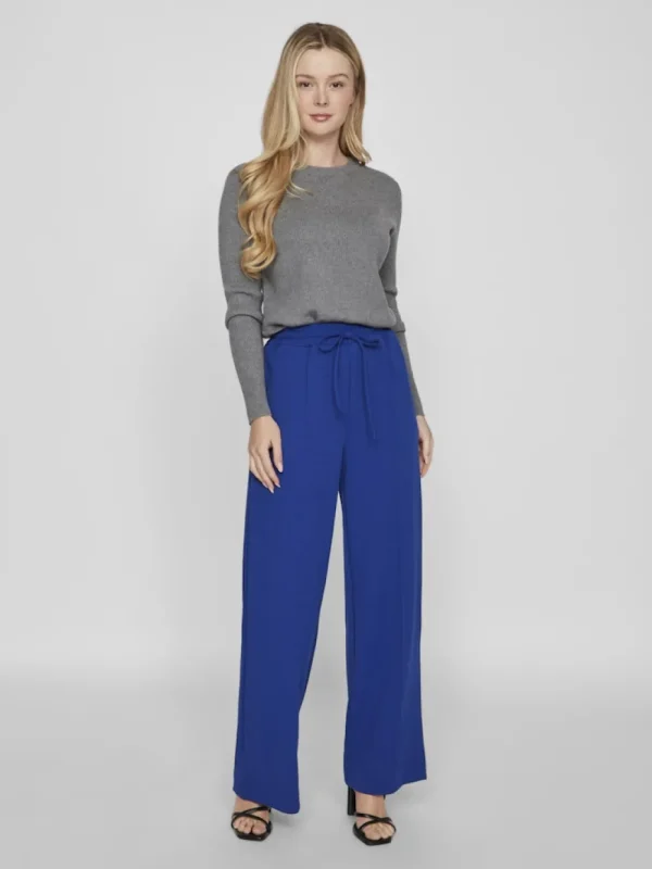 Vila VIComfy O-Neck L/S Knit Top Medium Grey- Strick & Cardigans