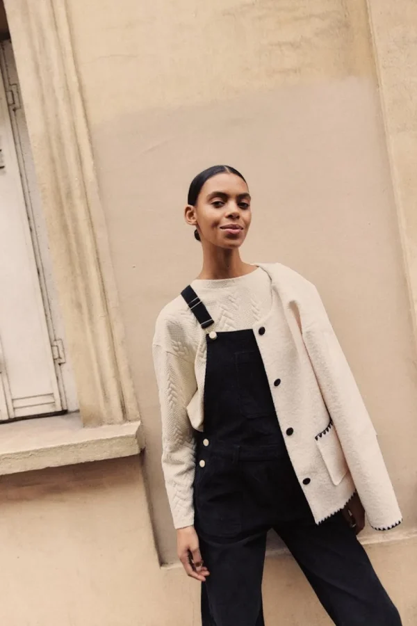 Vila VIFrost Corduroy Pocket Dungaree Black Beauty- Hosen