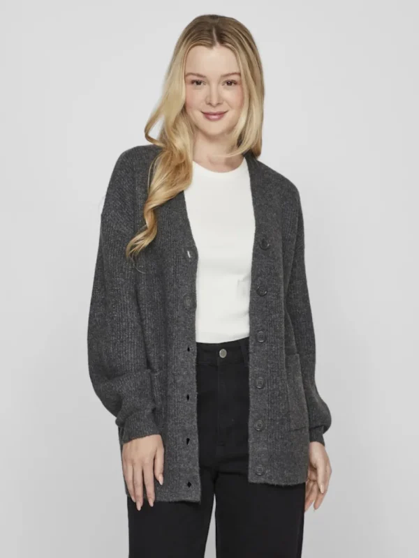 Vila VIKimmi V-Neck Knit Cardigan DGM- Strick & Cardigans