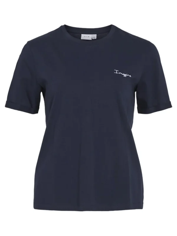 Vila VIKina S/S T-Shirt Navy Blazer- T-shirts & Tops