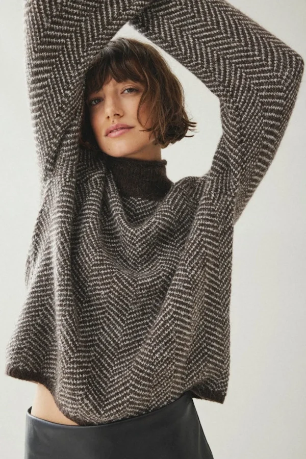Vila VILory High Neck L/S Knit Top Coffee Bean- Strick & Cardigans