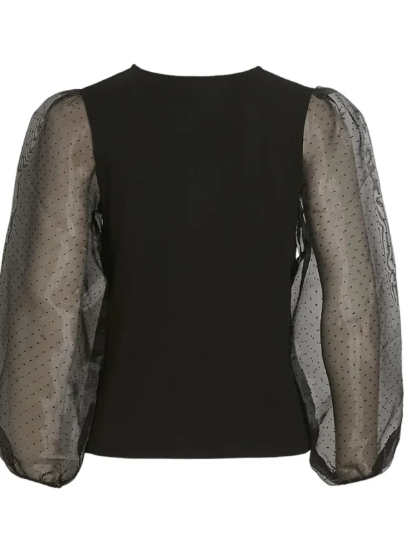 Vila VIMisanne V-Neck Top Black Beauty- Shirts & Blusen