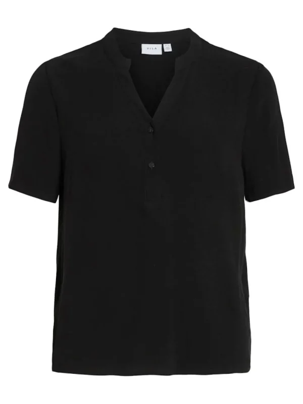 Vila VIMoashly S/S Shirt Black Beauty- Shirts & Blusen