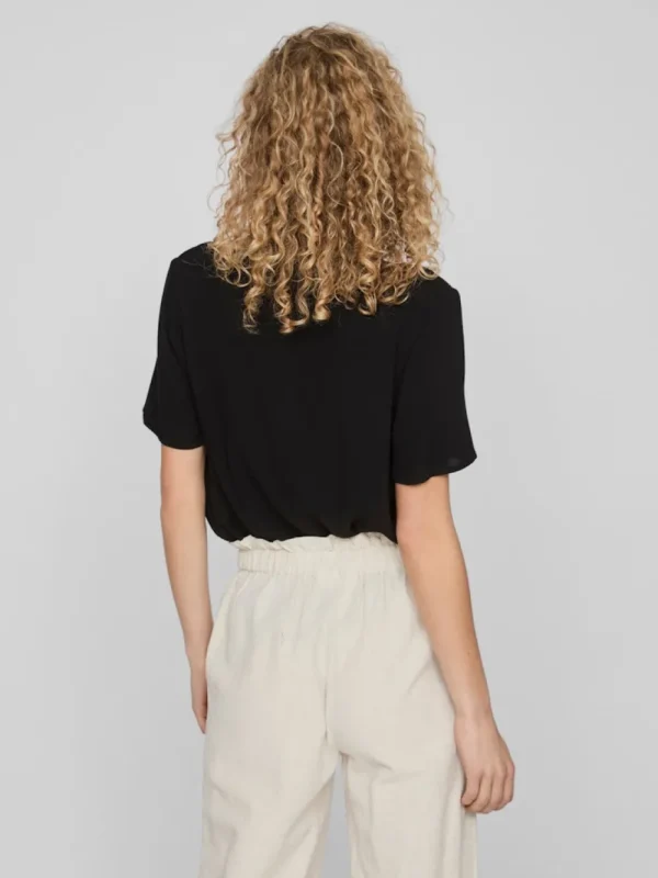 Vila VIMoashly S/S Shirt Black Beauty- Shirts & Blusen