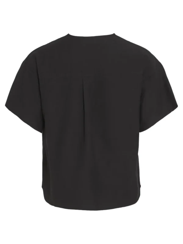 Vila VIPrisilla V-Neck Top Black Beauty- T-shirts & Tops