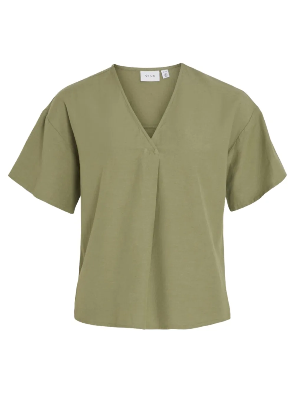viprisilla_vneck_top_oil__0.webp Vila VIPrisilla V-Neck Top Oil Green- T-shirts & Tops