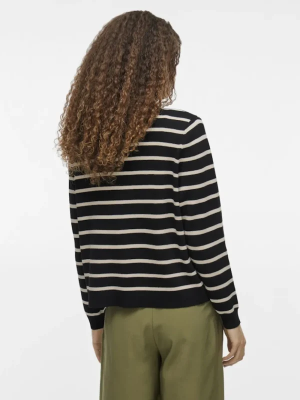 Vila VISebahat L/S Knit Cardigan Black Stripes- Strick & Cardigans