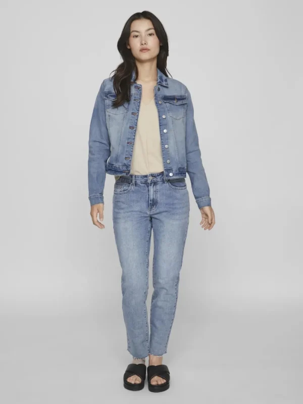 Vila VIShow New L/S denim Jacket Light Blue- Mäntel & Jacken