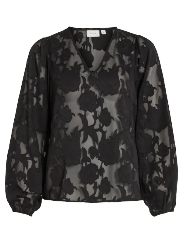 Vila VISirid L/S V-Neck Top- Shirts & Blusen