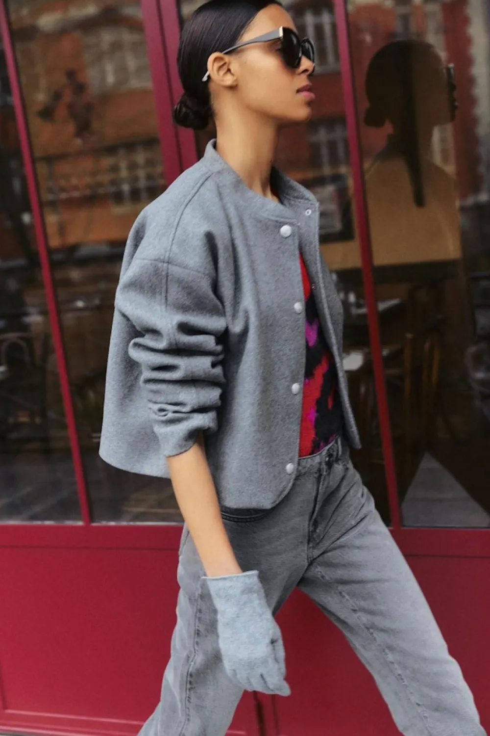 visolo_ls_short_jacket_me_1.webp Vila VISolo L/S Short Jacket Medium Grey- Mäntel & Jacken