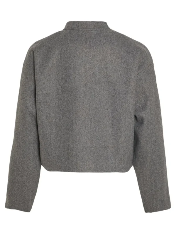 Vila VISolo L/S Short Jacket Medium Grey- Mäntel & Jacken