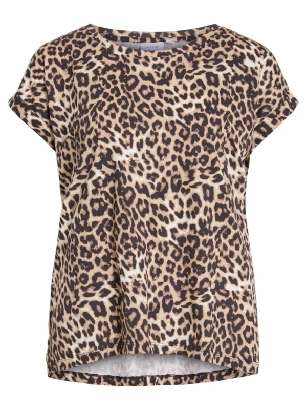 Vila VISybil Dreamers AOP T-Shirt Caramel Café- T-shirts & Tops