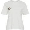 Vila VISybil Leo Kiss S/S T-Shirt Cloud Dancer Kiss- T-shirts & Tops