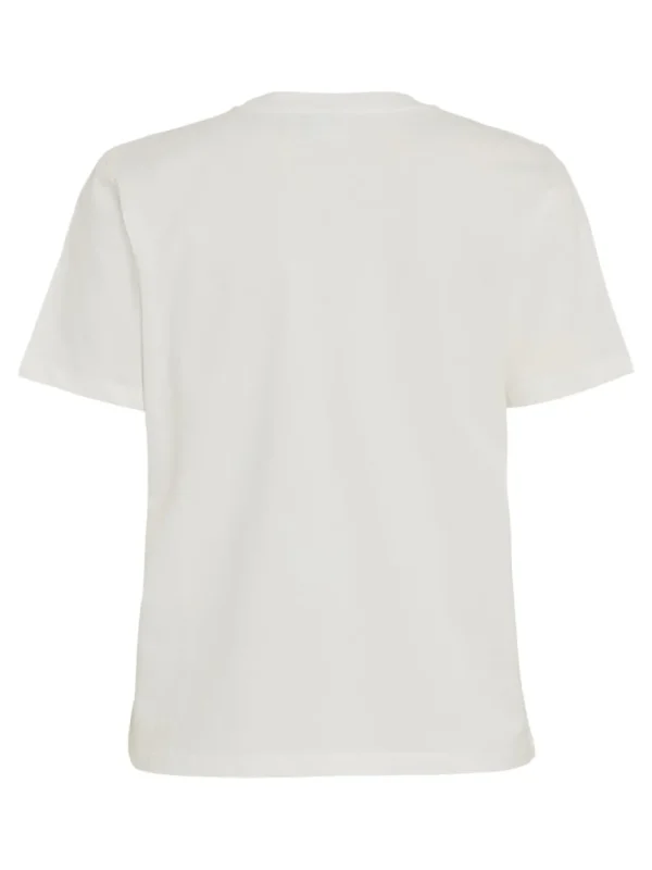 Vila VISybil Leo Kiss S/S T-Shirt Cloud Dancer Love- T-shirts & Tops