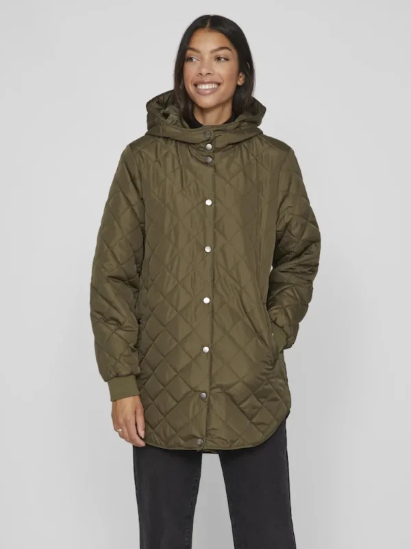 Vila VITate L/S Hooded Jacket Ivy Green- Mäntel & Jacken
