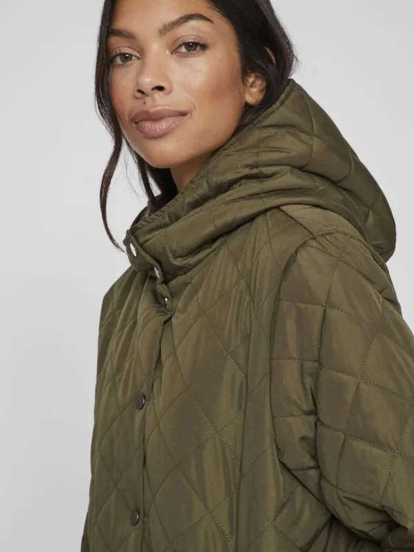 Vila VITate L/S Hooded Jacket Ivy Green- Mäntel & Jacken