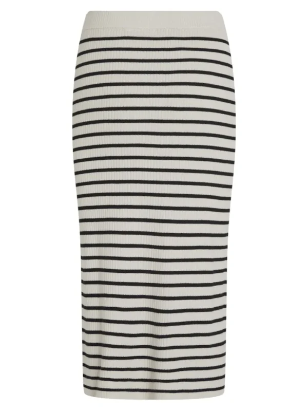 Vila VIZicha Striped Midi Knit Skirt Blck Stripes- Röcke