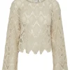 Yas Najaaraq LS Crochet Top- Strick & Cardigans